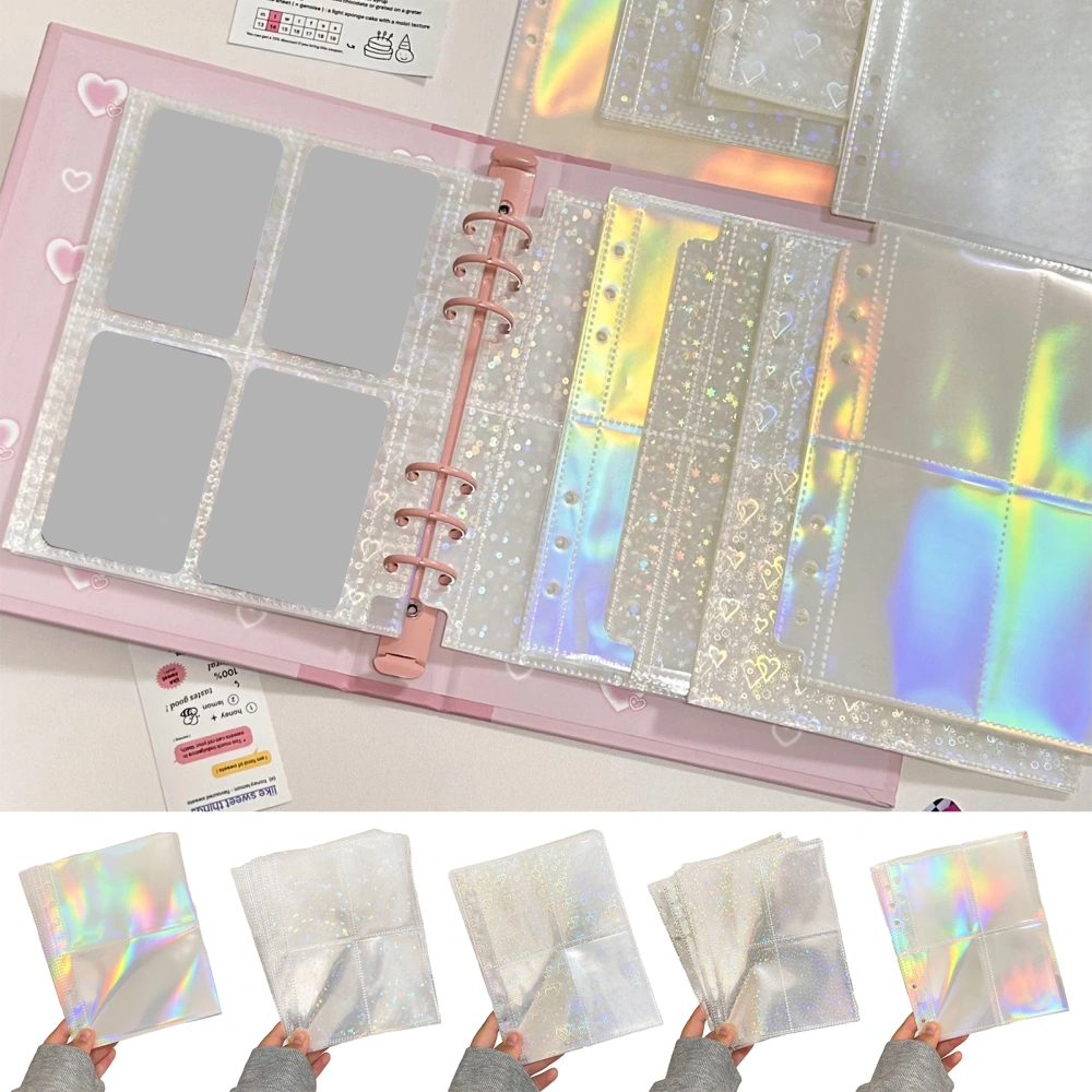 10 Sheets Loose Leaf A5 Transparent Waterproof Photocard Binder Sleeves Idol Photo Card Holder Photocards Album Storage Bag Loose Leaf Photo Sleeves