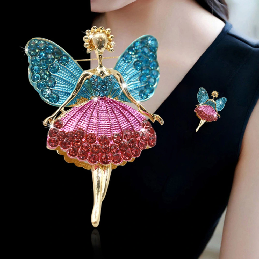 Angel Girl Brooch Creative Cute Alloy Rhinestone Studded Sturdy Long Lifespan Fine Workmanship Brooch