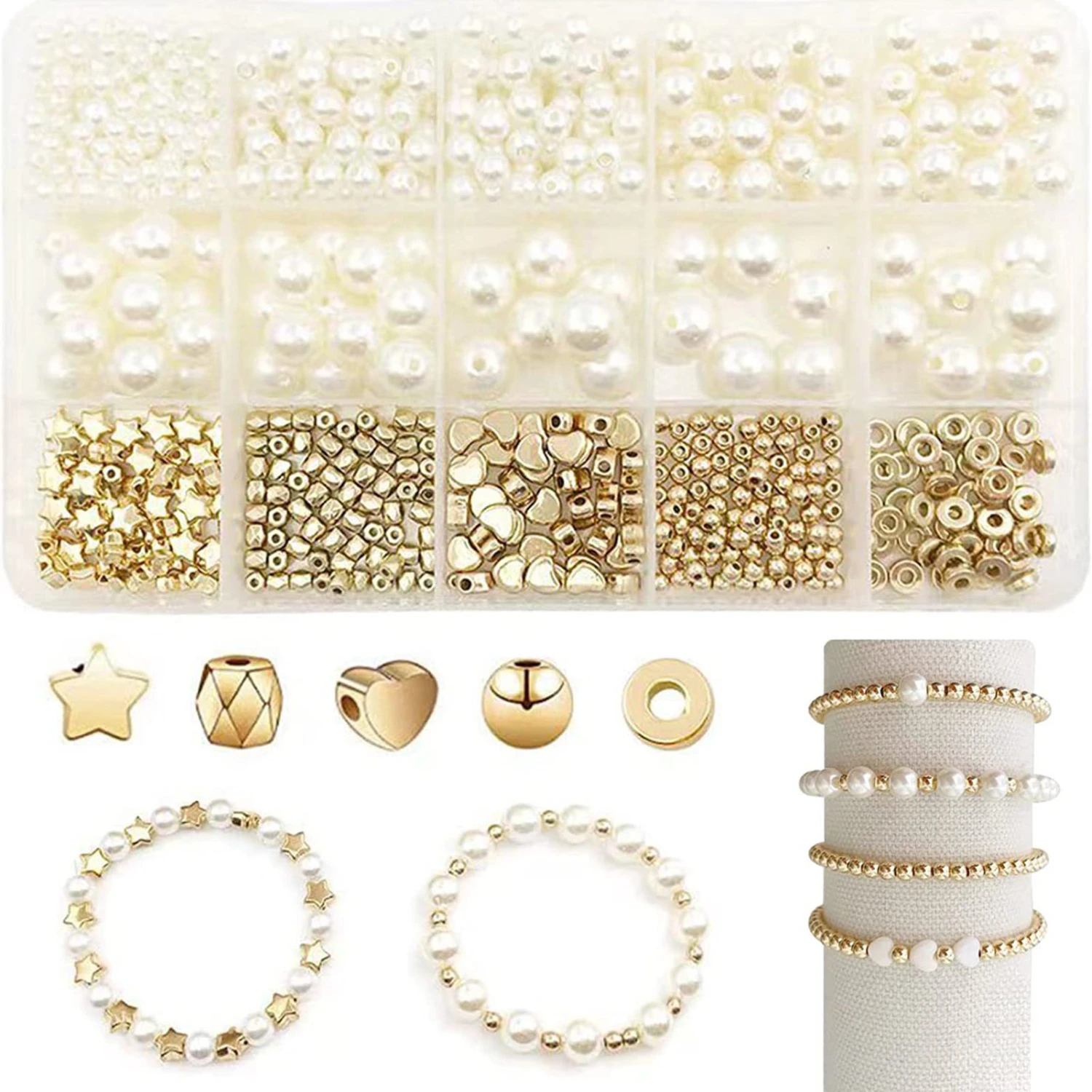 1 Set Bracelet Making Kit Smooth Wide Use Not Easy to Fade Multi-styles Easy-to-Use DIY with Hole Clay Beads Bracelet Making Kit Jewelry Accessories