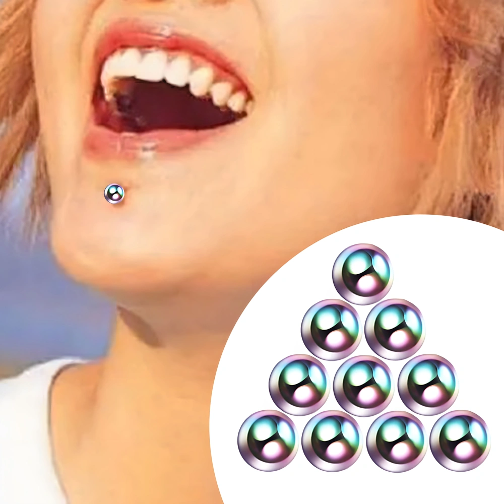 10 Pcs Body Jewelry Beads Small Ball Stainless Steel Jewelry Spare Accessories DIY Ear Lip Nails Eyebrow Nails Belly Button Nails Replacement Ball Point Cone