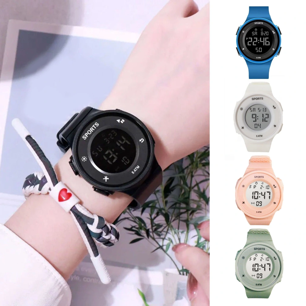 Men's Digital Watch Waterproof Shockproof Drop-Resistant Silicone Band Sport Watch for Teens Students Outdoor Activities