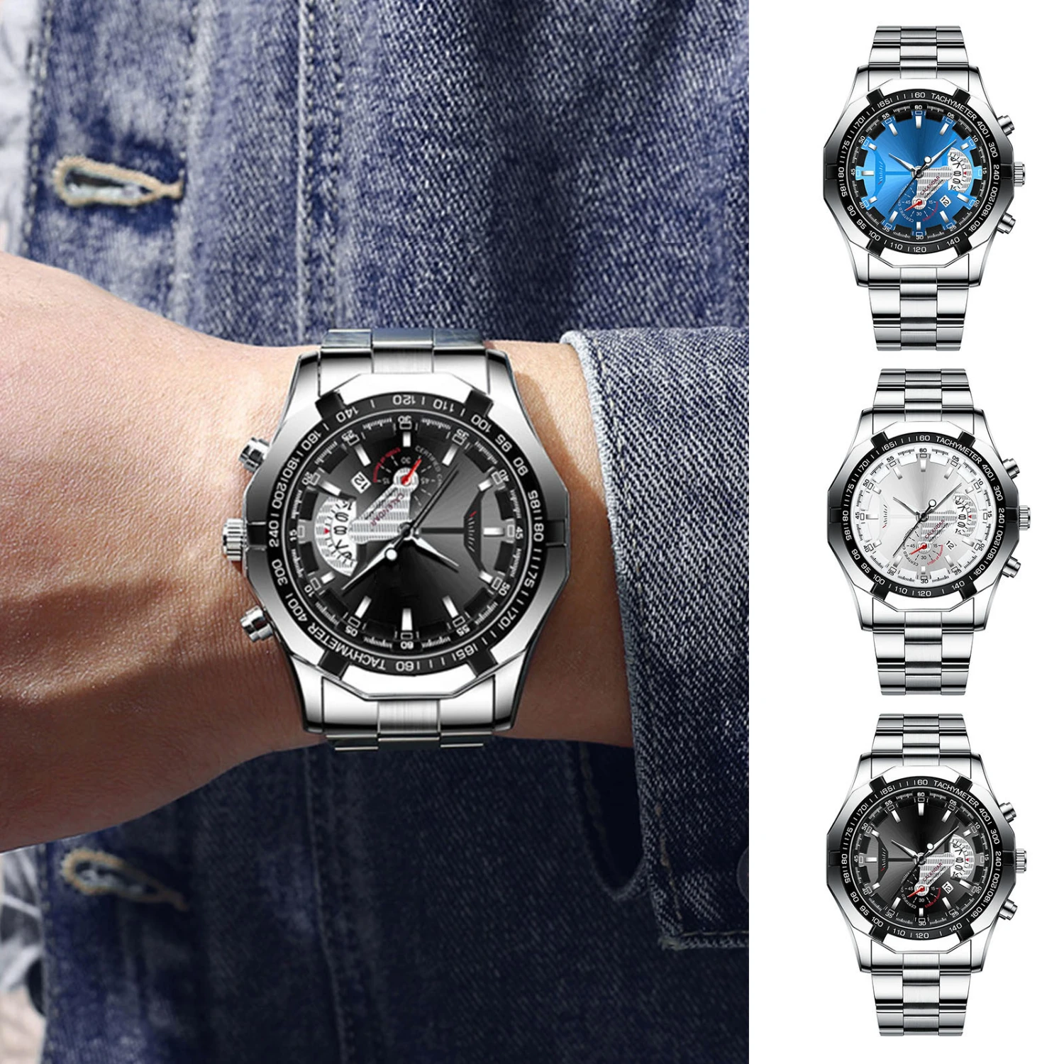 Men Business Watch with Calendar Life Waterproof 3 Hand Minimalist Metal Male Dress Quartz Watch Fashion Jewelry Birthday Gift 