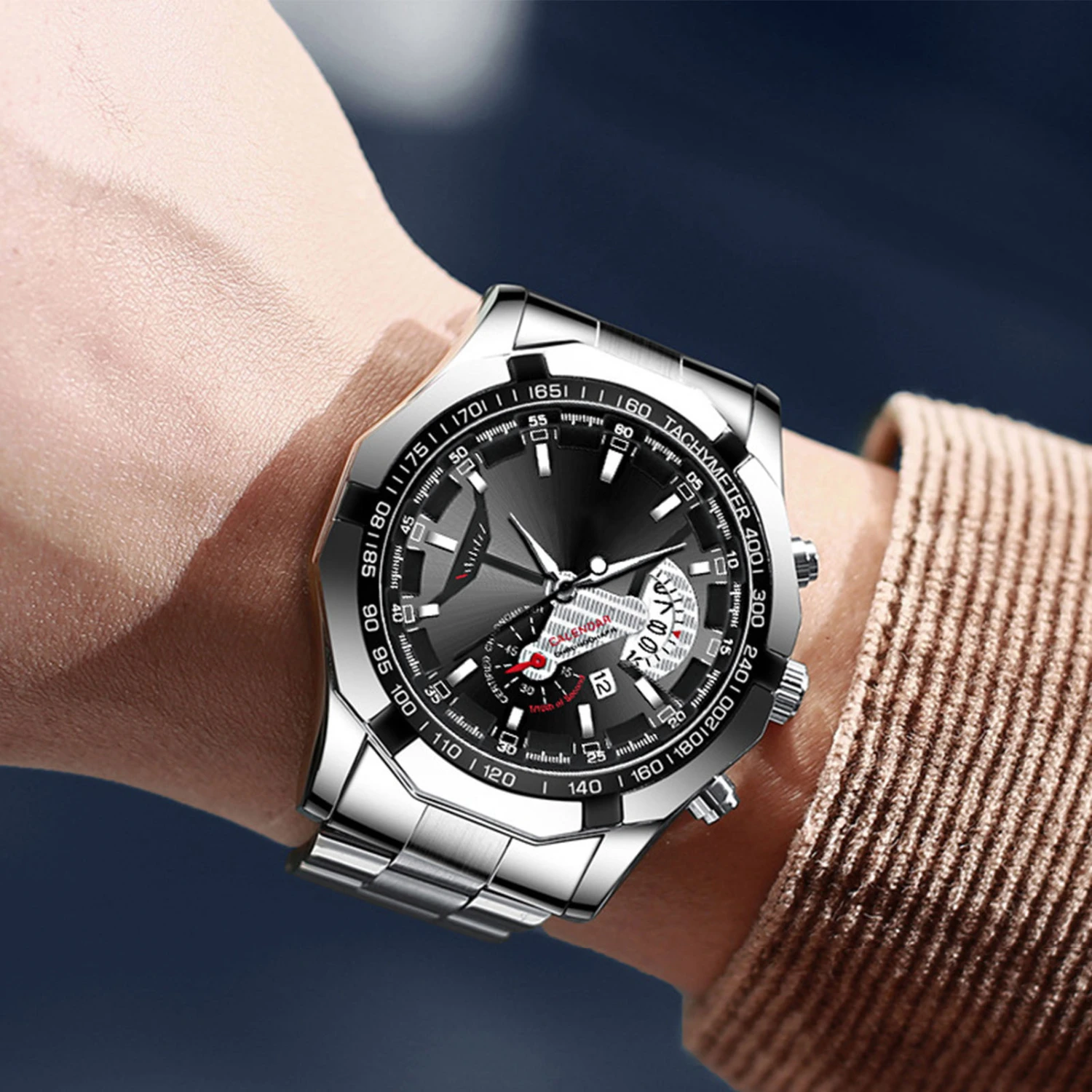 Men Business Watch with Calendar Life Waterproof 3 Hand Minimalist Metal Male Dress Quartz Watch Fashion Jewelry Birthday Gift 