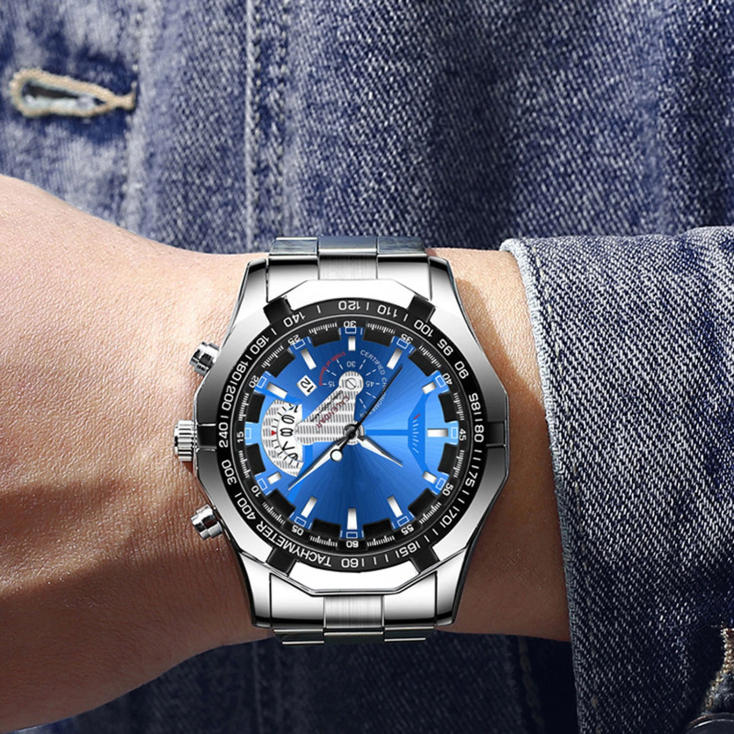 Men Business Watch with Calendar Life Waterproof 3 Hand Minimalist Metal Male Dress Quartz Watch Fashion Jewelry Birthday Gift 