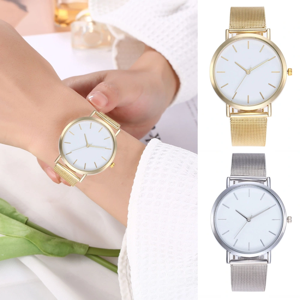 Women Watch Quartz Watch Round Dial Accurate Timing Stainless High Accuracy Adjustable Strap Luxury Lightweight Wristwatch Business Gift 