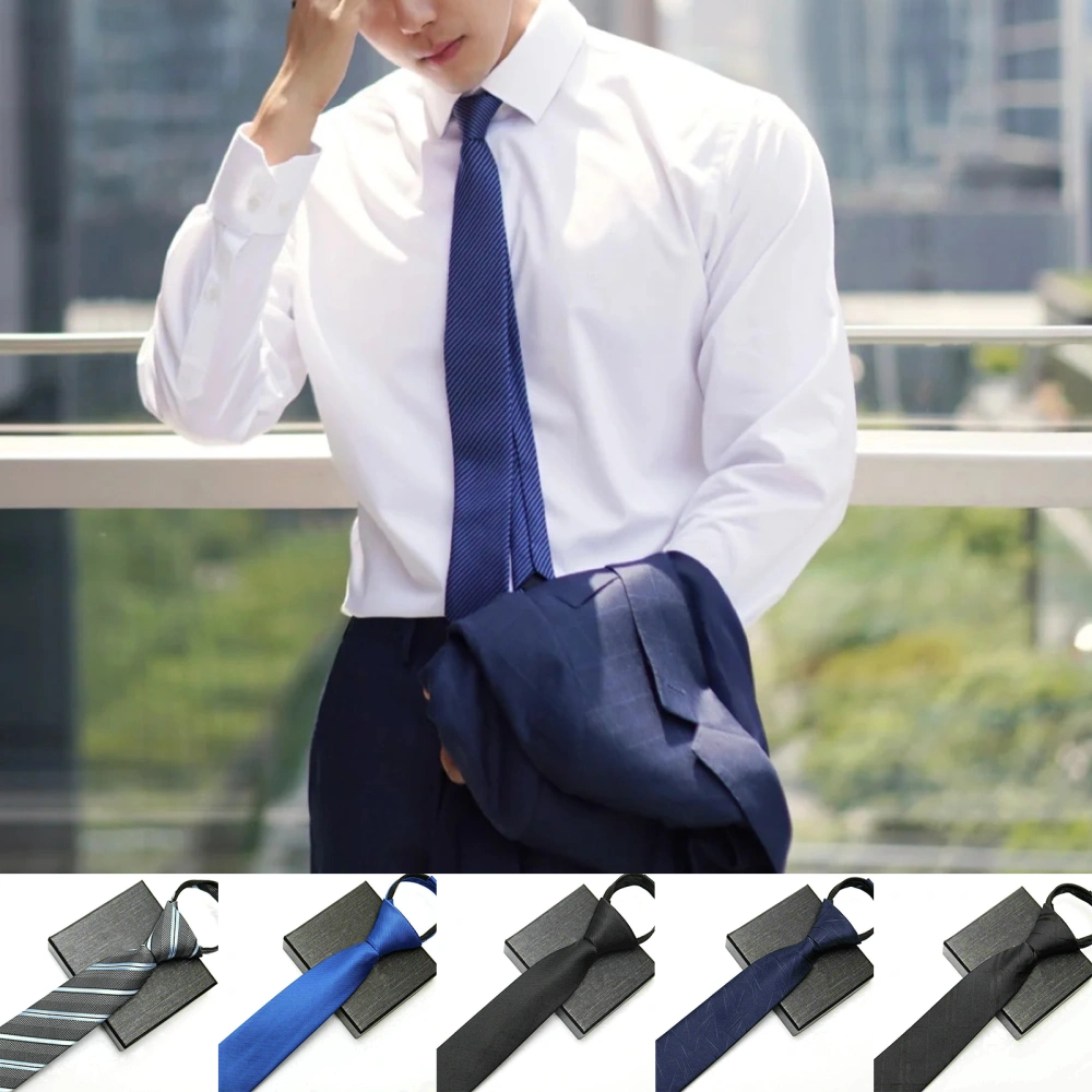 Men Business Tie Lightweight Adjustable Multipurpose Solid Color Silky Decorative Smooth Wedding Daily Wear Necktie Clothes Accessory