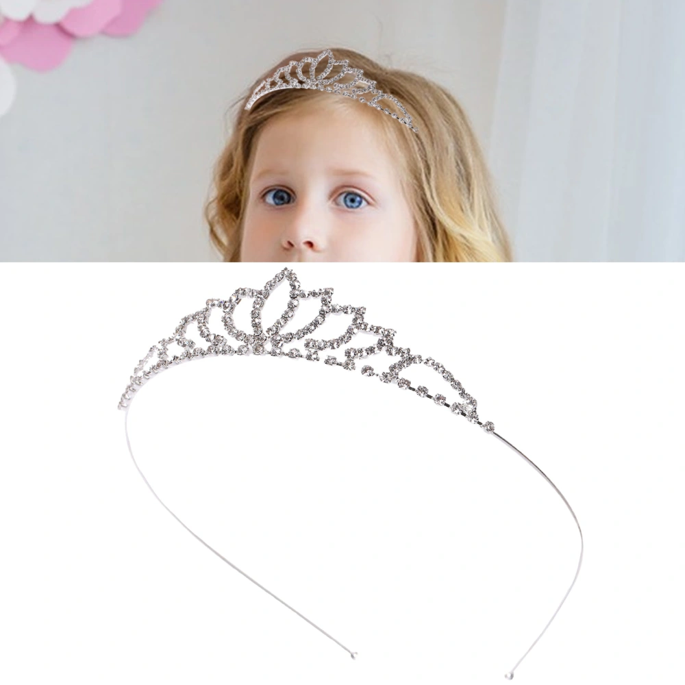 Bride Crown Rhinestone Hollow Out Symmetric Hair Decoration Princess Style Performance Elastic Adjustable Queen Crown Wedding Jewelry