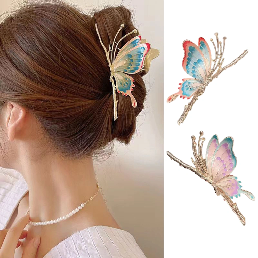 Butterfly Hair Claw Clip Metal Nonslip Hair Barrettes for Thick Long Hair Curly Hair Fashionable Strong Hold Hair Clamp Women Girls Hair Accessories