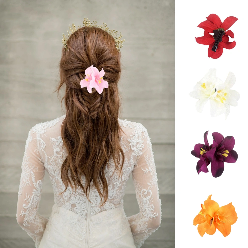 Hair Clip Seaside Holiday Orchid Elegant And Charming Flower Barrette Versatile DIY Accessory for Girls 