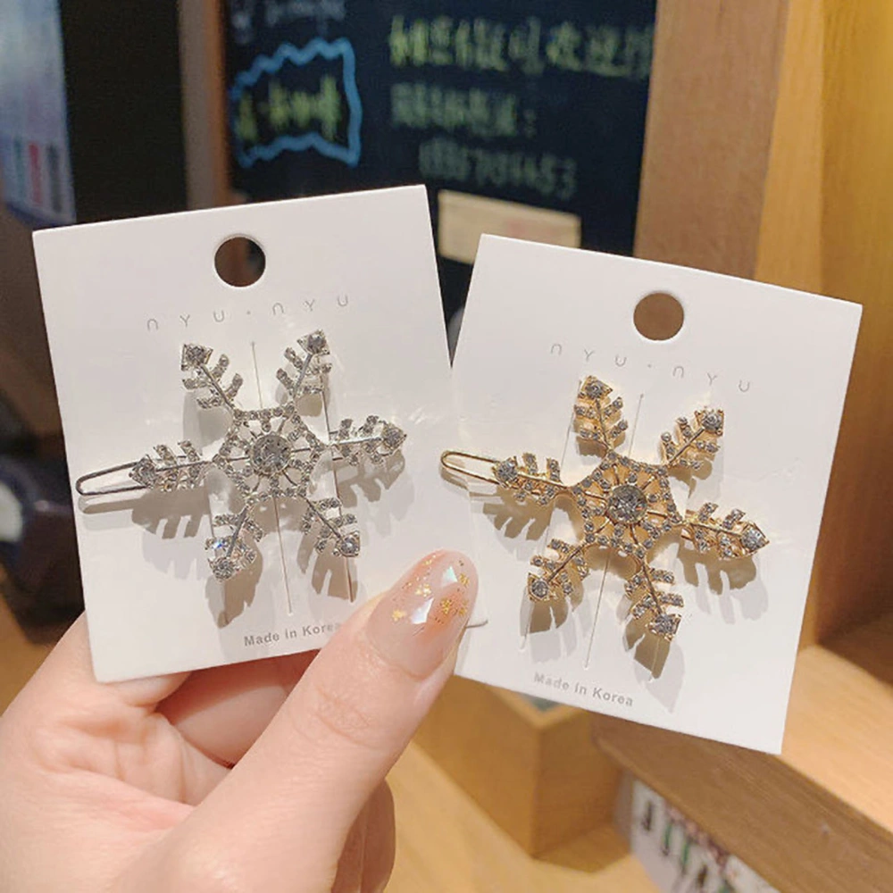 Hair Clip Stylish Hairpin Sparkling Snowflake Design Women Girls Daily Wear Hair Clamp Weddings Christmas Ornaments