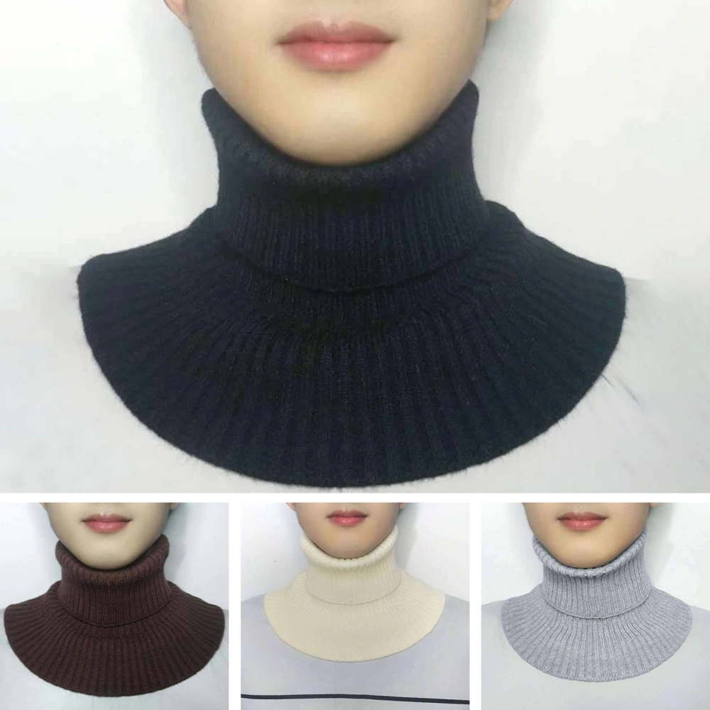 Men's Knitted Scarf Cold-Proof Versatile Keep Warmth All-match Solid Color Elastic Neck Cover for Winter