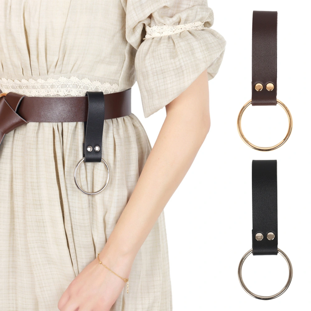 Weapon Hook Strap Medieval Belt Skirt Hikes Double Ring Faux Leather Loop Renaissance Adult Accessory Vikings Mug Hook Strap Women Long Dress Fixation Hitch Up Dress Hook Strap