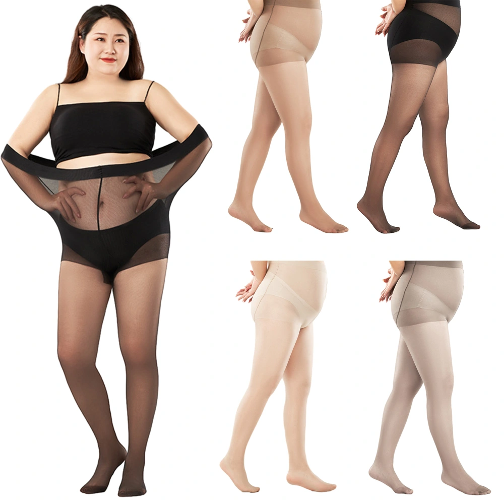 High Waist Good Elasticity Ultrathin Women Stockings Seamless Plus Size See-through Clear Bottomed Pantyhose