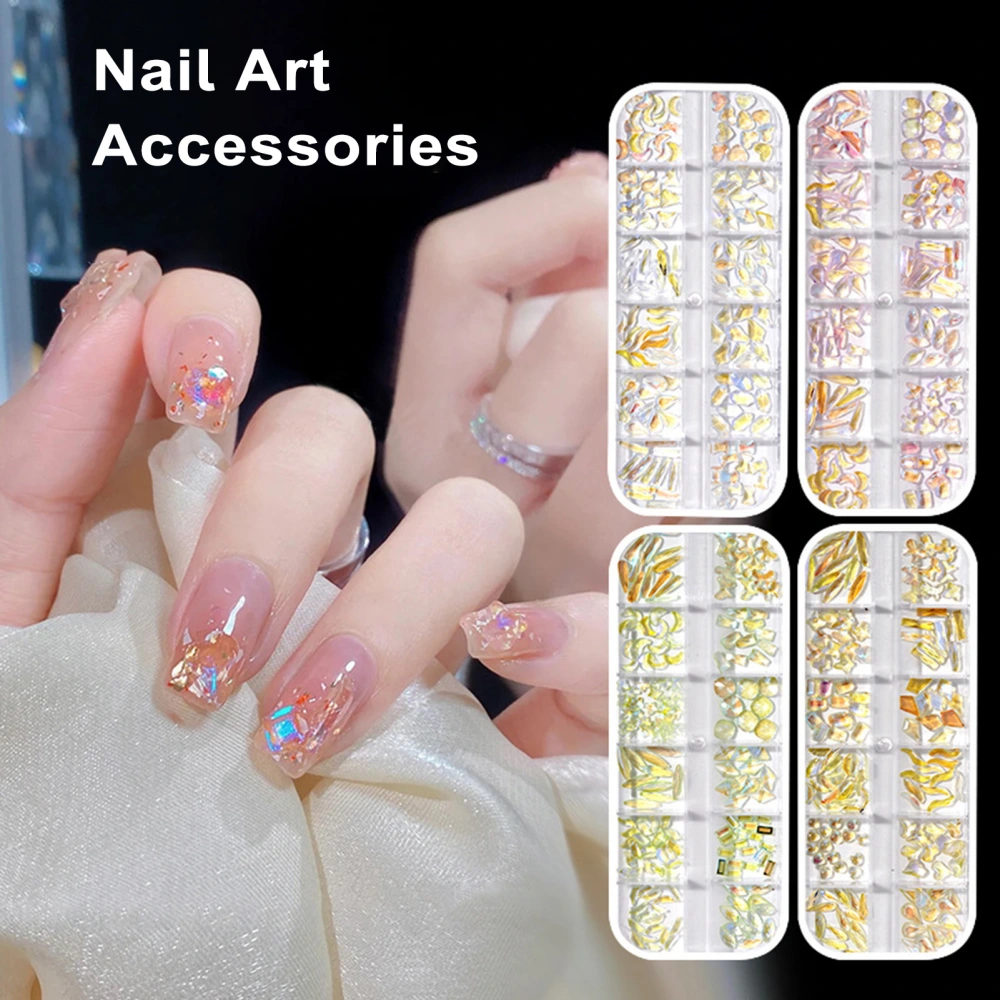 1 Box Nail Art Kit Stunning Aurora Rhinestone Create Stylish Nail Looks Flat Bottom Manicure Art Accessories