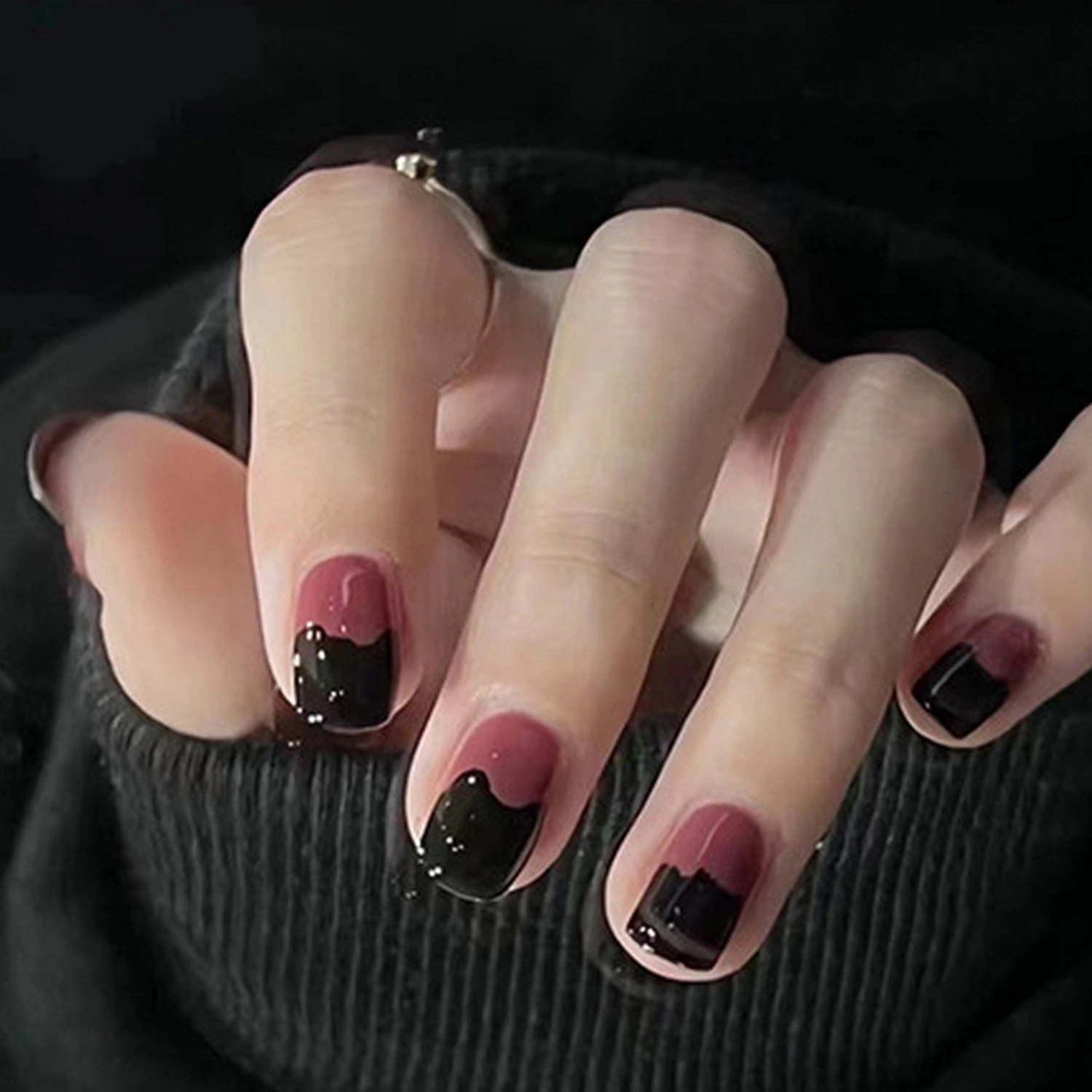 24PCS Press on Nails Cute Cartoon Patterns Fake Nails Full Cover Square False Nails with Glue Nails Art Decoration
