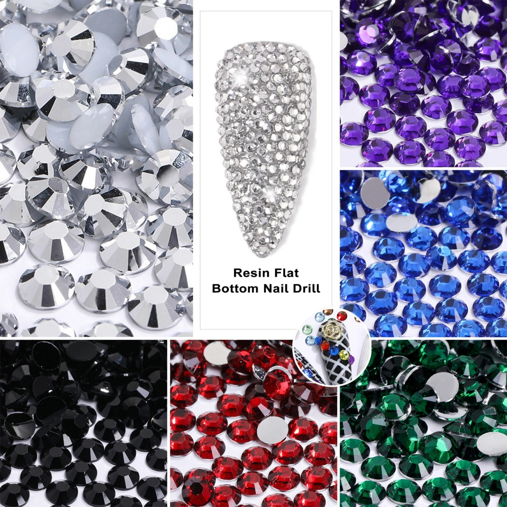 1 Bag Sparkling Resin Rhinestones Eco-friendly Flat Bottom Nail Art Rhinestones for DIY Phone Cases Jewelry 