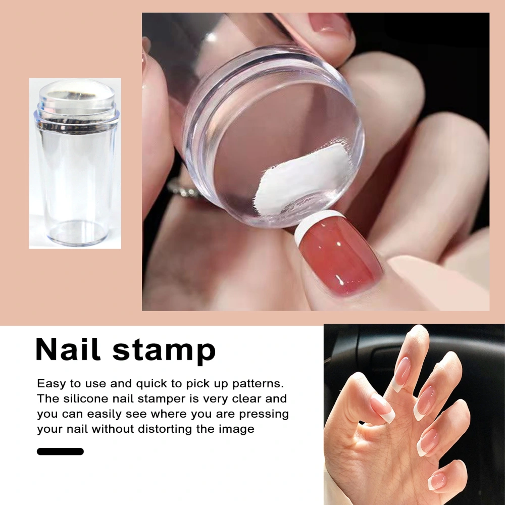 1 Set French Nail Stamp Set Easy to Use Reusable Natural Clear Silicone Stencil for French Manicures 