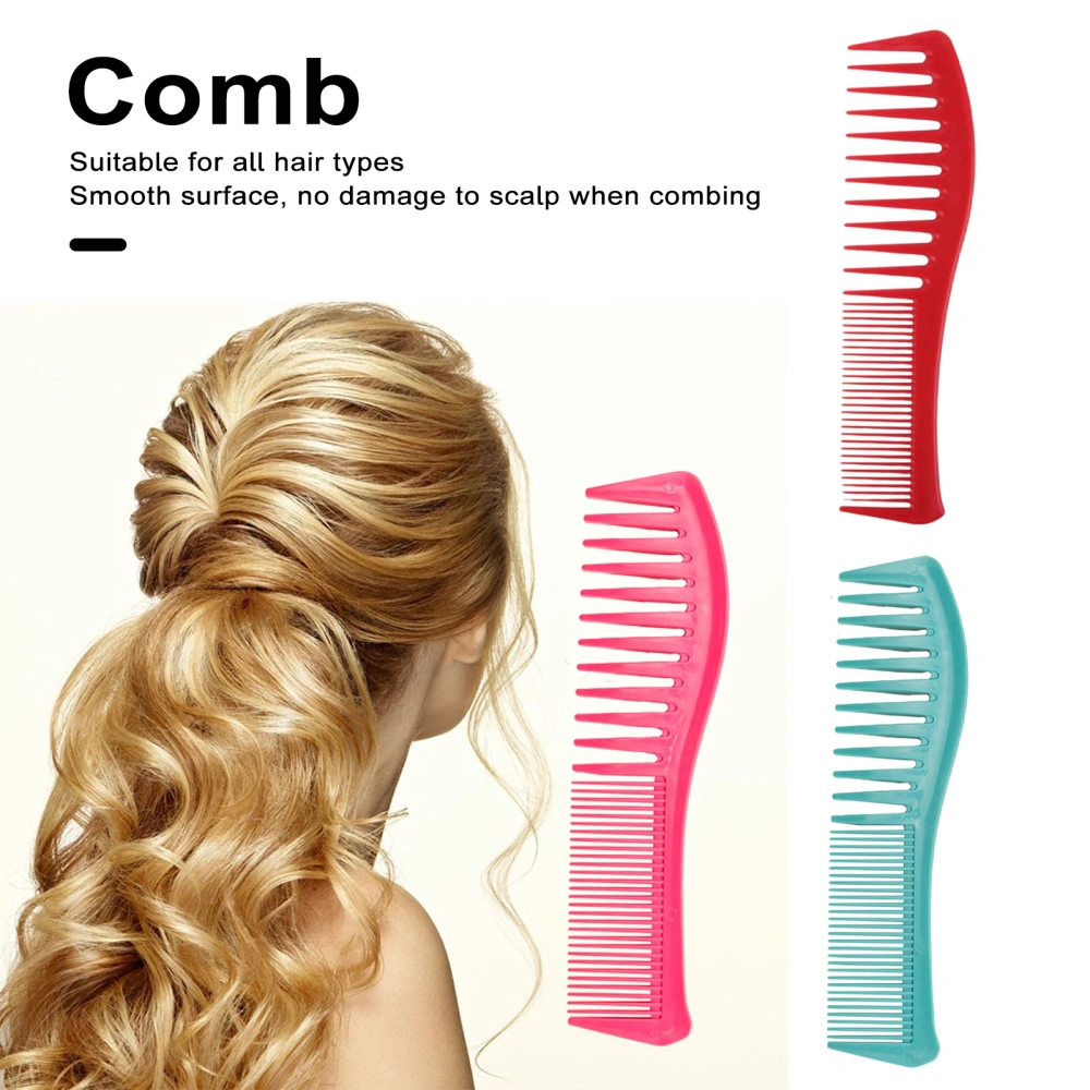 2Pcs Hair Comb Set Wide Fine Tooth Combs Lightweight Home Travel Double Head Combs for All Hair Types 