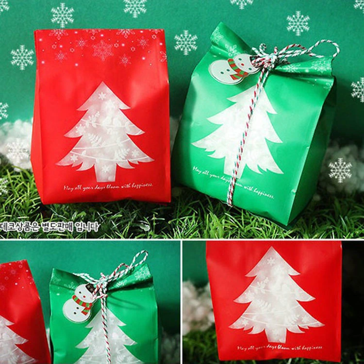 Christmas Gift Red And Green Christmas Tree Snowflake Packaging Bag