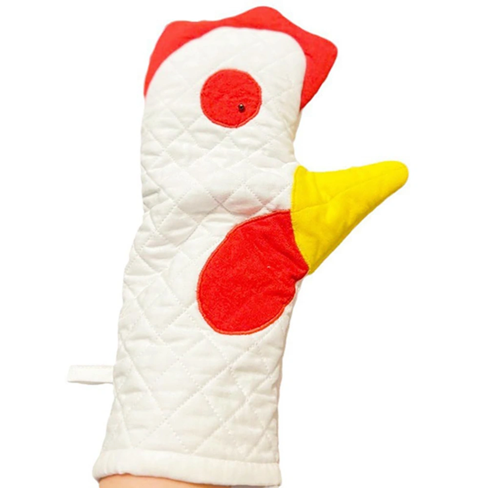 Heat Resistant Oven Mitts Cartoon Rooster Oven Gloves Kitchen Gloves