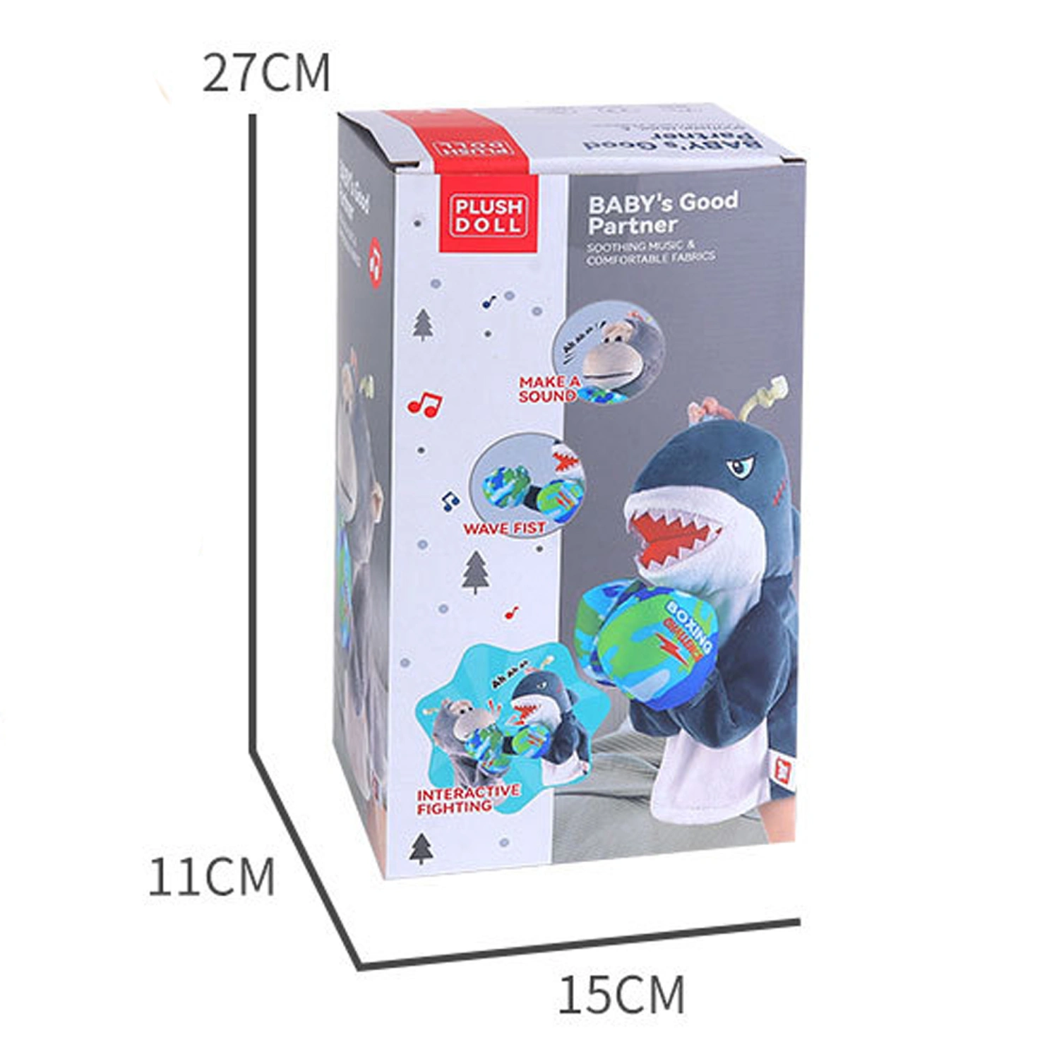 Shark Hand Puppets Toy Interactive Monkey Boxing Dolls with Sound