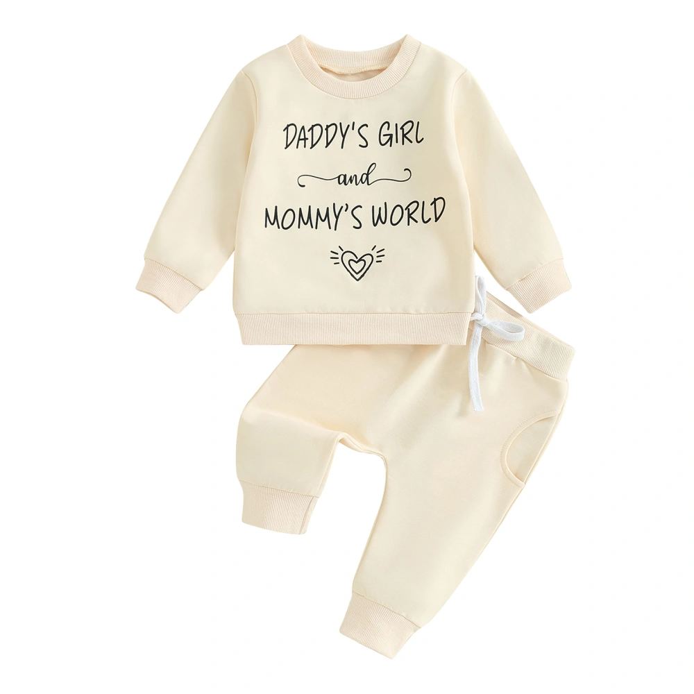 Baby Girl 2Pcs Outfits Long Sleeve Letter Print Sweatshirt + Pants