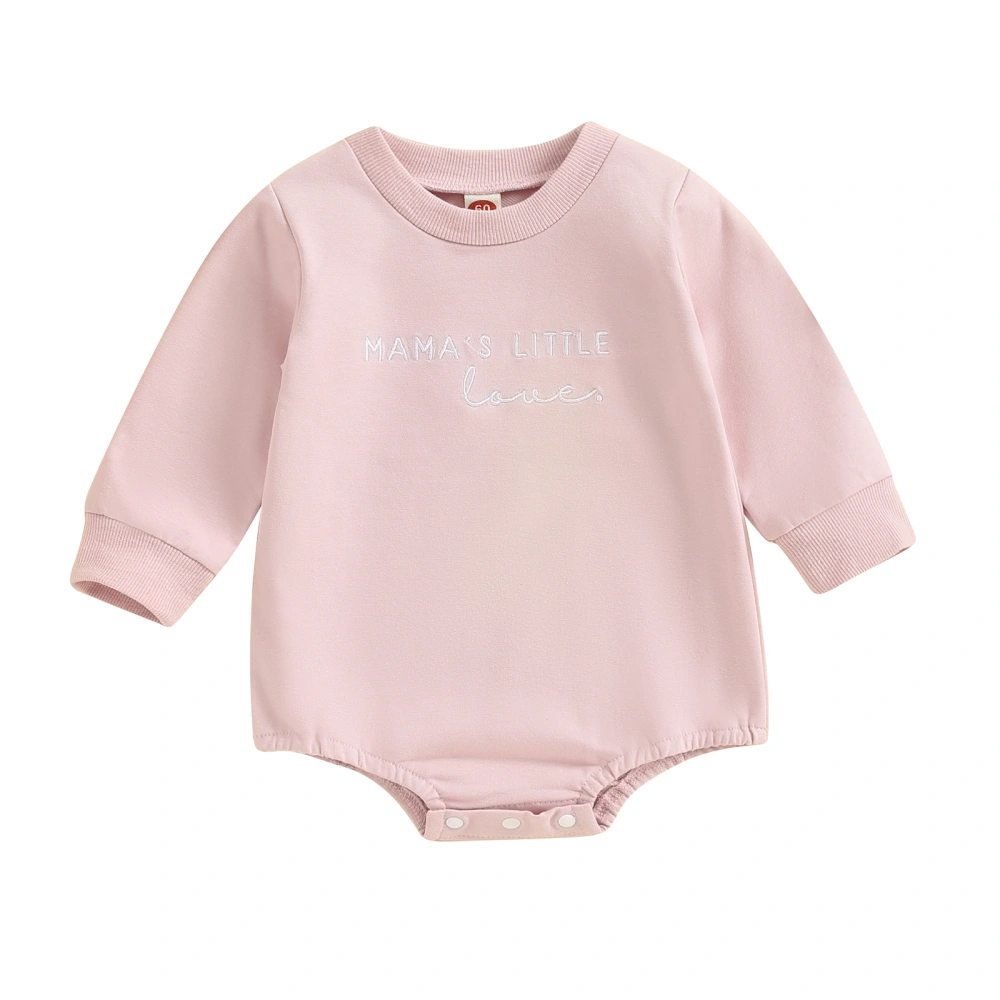 Baby Sweatshirt Romper Long Sleeve Letter Embroidery Bodysuit