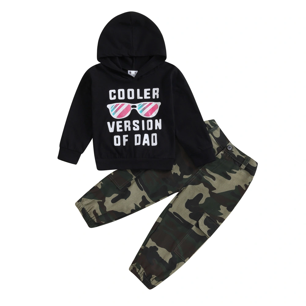 Baby Boy Fall Outfits Classic Long Sleeve Hoodie + Camouflage Pants