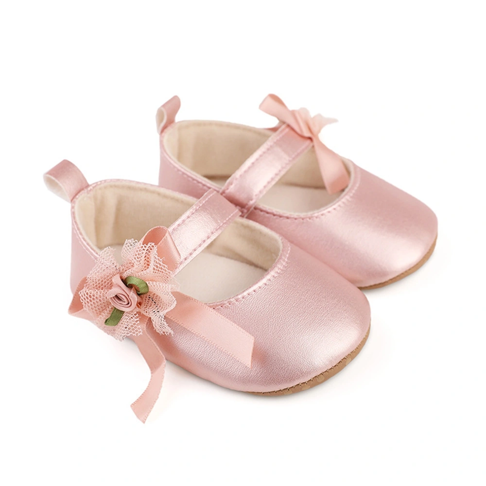 Baby Girls Princess Shoes, Soft Flower Bow Non-slip First Walker Shoes