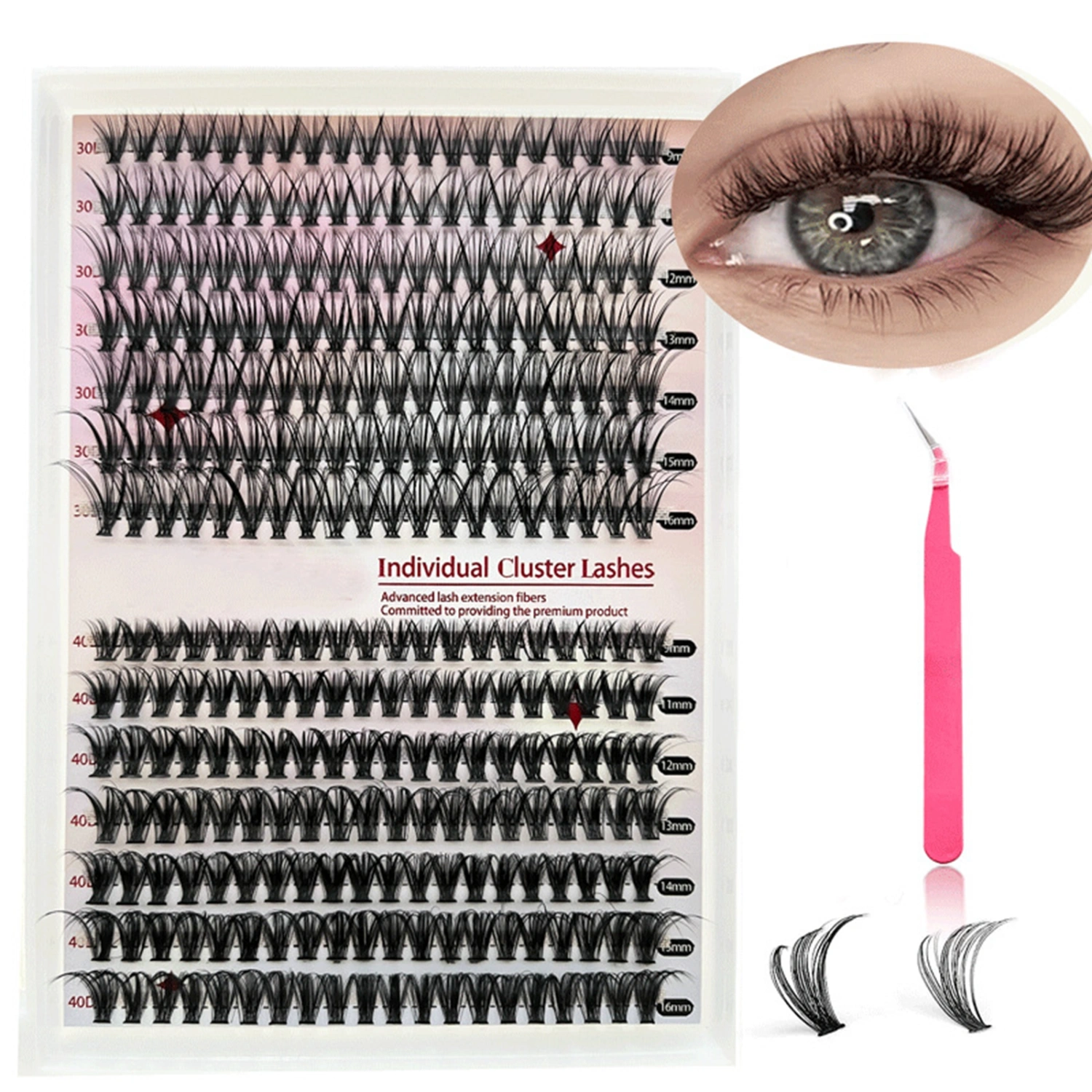 Women Single Cluster False Lashes Individual Natural Fake Lashes