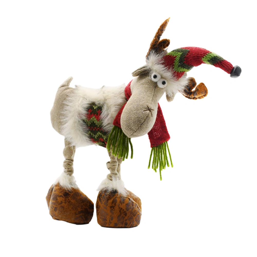 Decorative Reindeer with Hat & Scarf for Christmas Holiday Party Decor