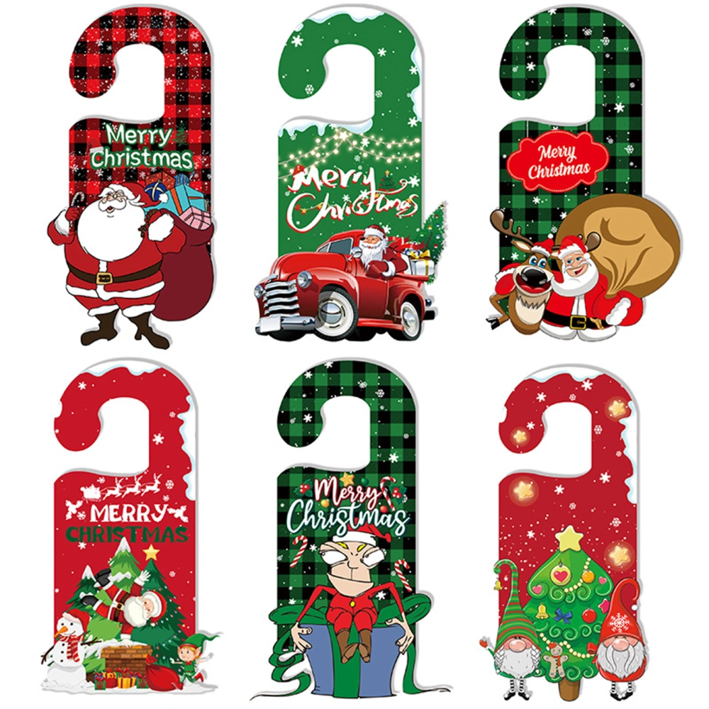 Christmas Door Hanger Decorations Santa Snowman Doorknob Ornaments