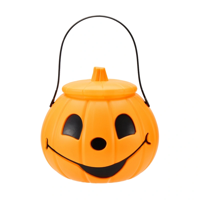 Halloween Pumpkin Bucket Cute Candy Bucket with Lid for Trick or Treat