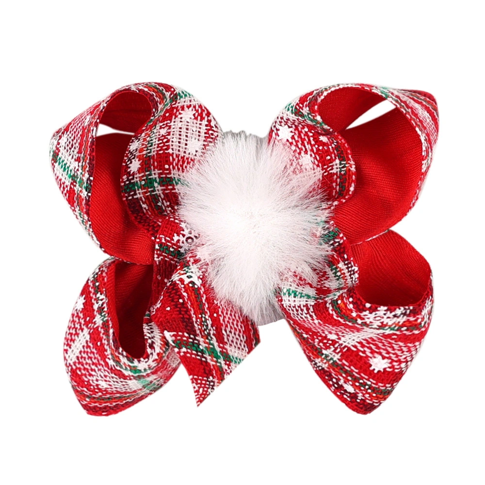 Layered Bow Hair Barrette Clip, Classic Christmas Plaid Hair Accessory