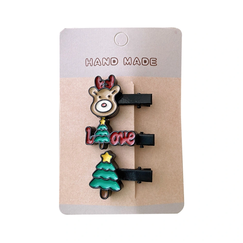 Christmas Alligator Hair Clips Cartoon Santa Elk Snowman Hairpins