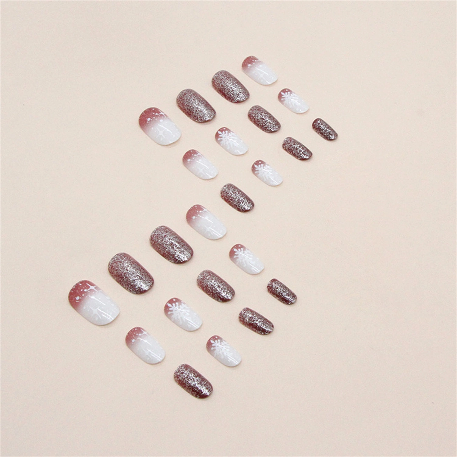 Christmas Press On Nail Tips Fake Nails Full Cover Fingernails