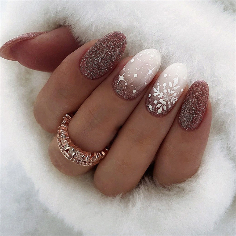 Christmas Press On Nail Tips Fake Nails Full Cover Fingernails