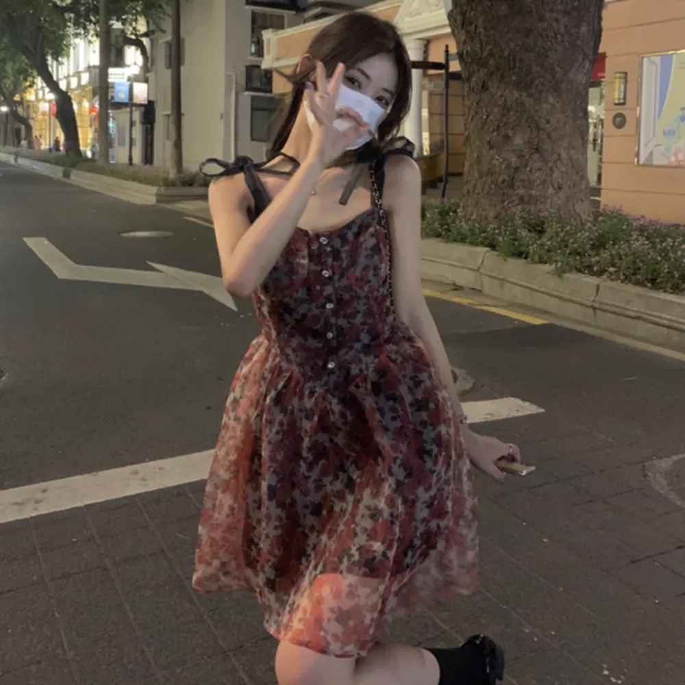 Oversized Retro High-end Floral Dress