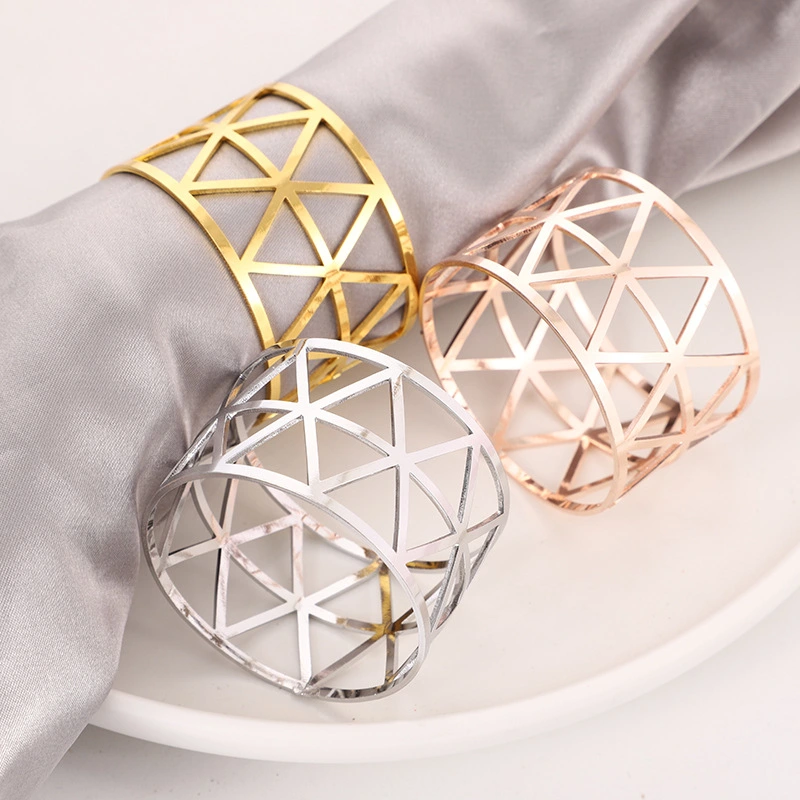 10X Alloy Napkin Rings Wedding Napkin Rings Decoration Ring Table Decoration Accessories For Dinner Table Napkin Party Supplies