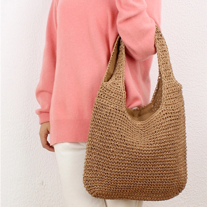 One-shoulder Straw Bag Hand-woven Large Capacity