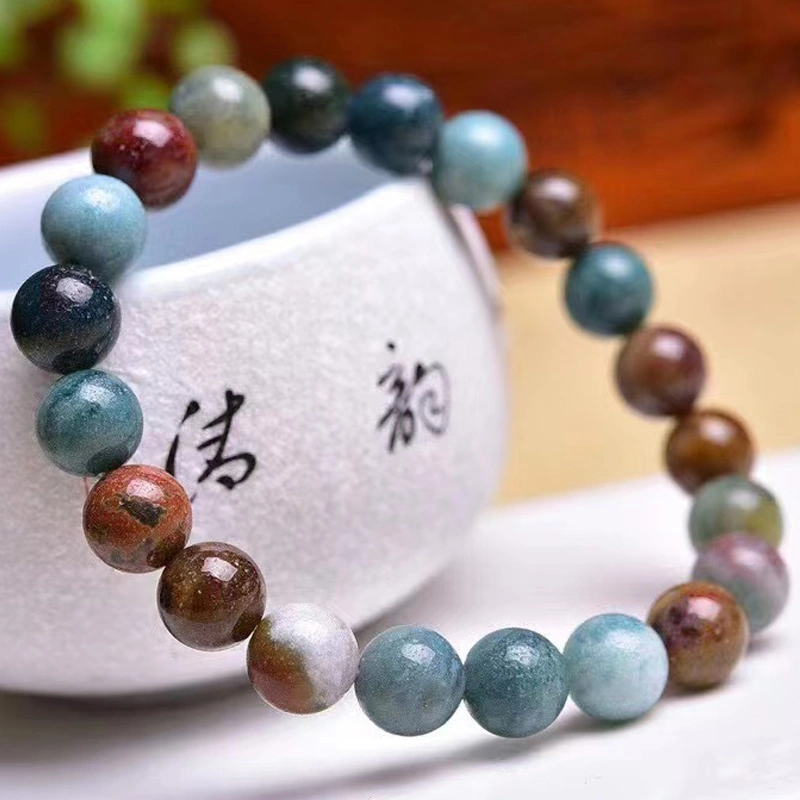 New Natural Ocean Stone Round Beads Single Ring Bracelet Crystal Moisturizing Specification 8m