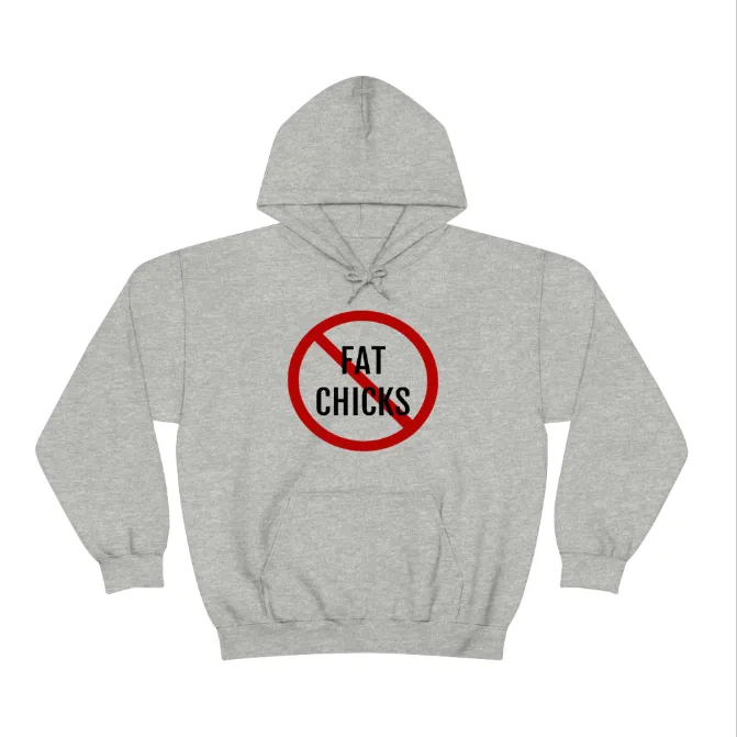 No Fat Chicks Letter Print Hoodie