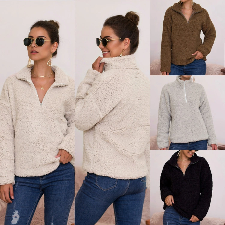 Women's Plush Coat Sweater Top