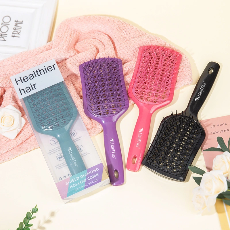 Diamond Hollow Shield Comb Hanging Hair Fluffy Comb