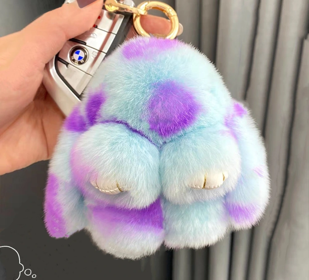 Rabbit Fur Pendant Plush Key Chain