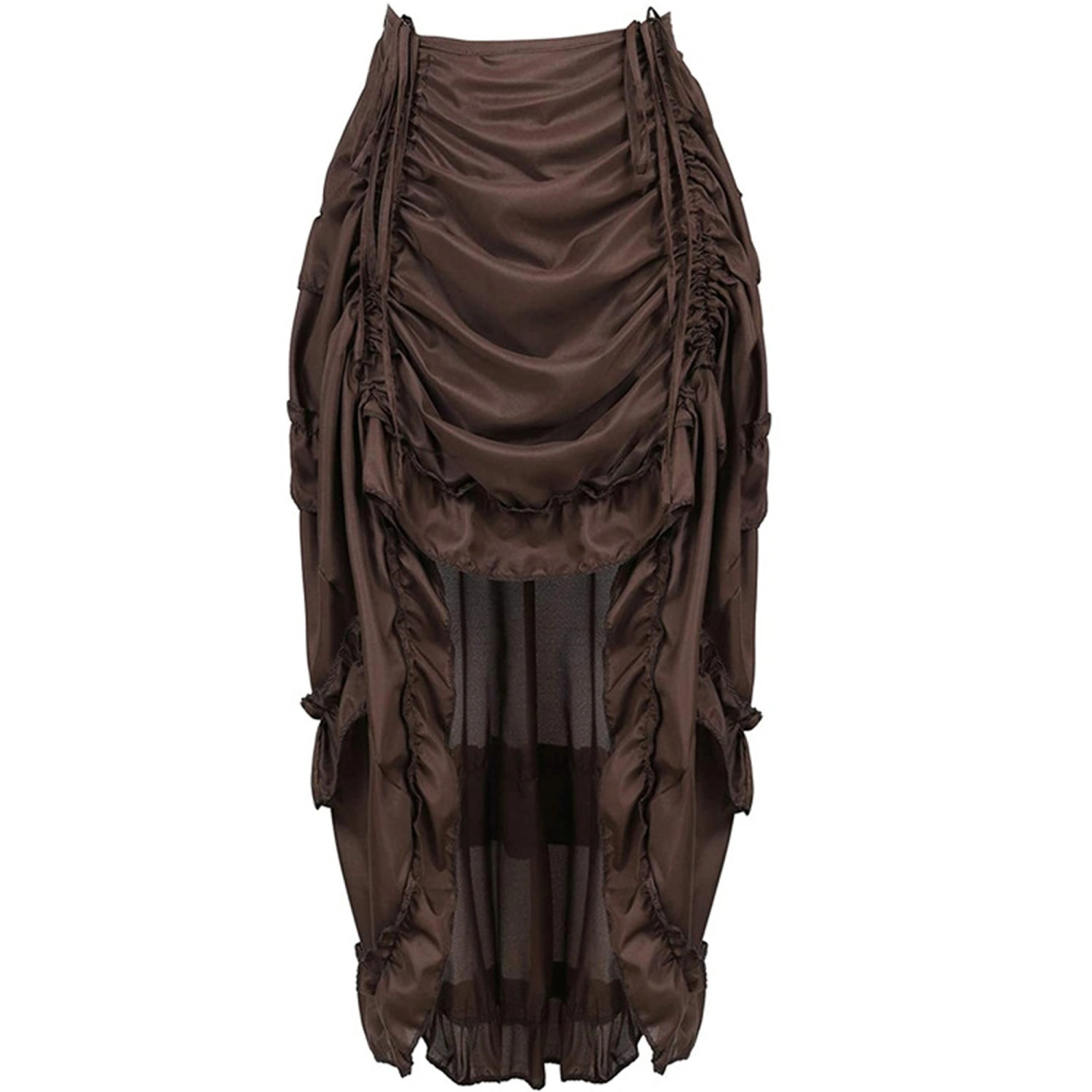 Women Medieval Costumes High Low Pirate Skirt Ruffles Steampunk Skirt 