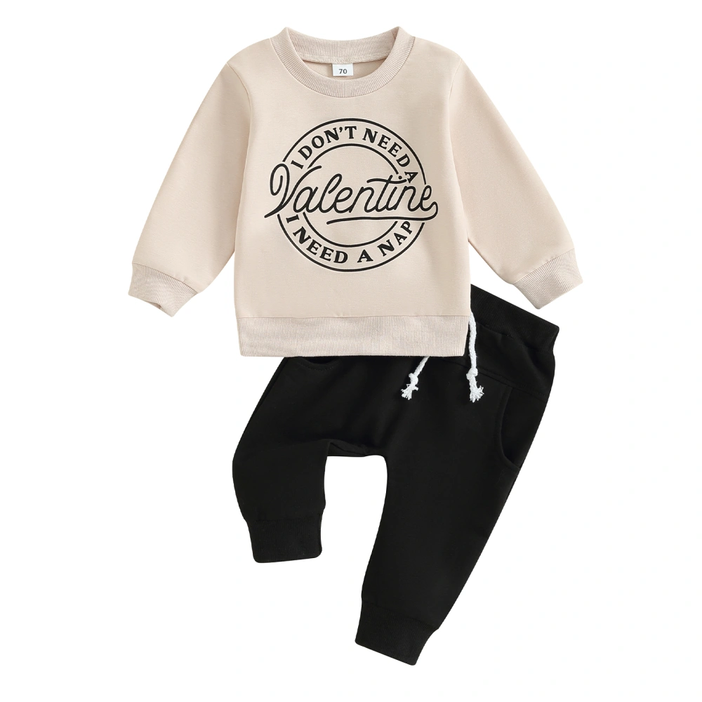 Toddler Boys Valentine's Day Outfits Letter Sweatshirts Long Pants Set