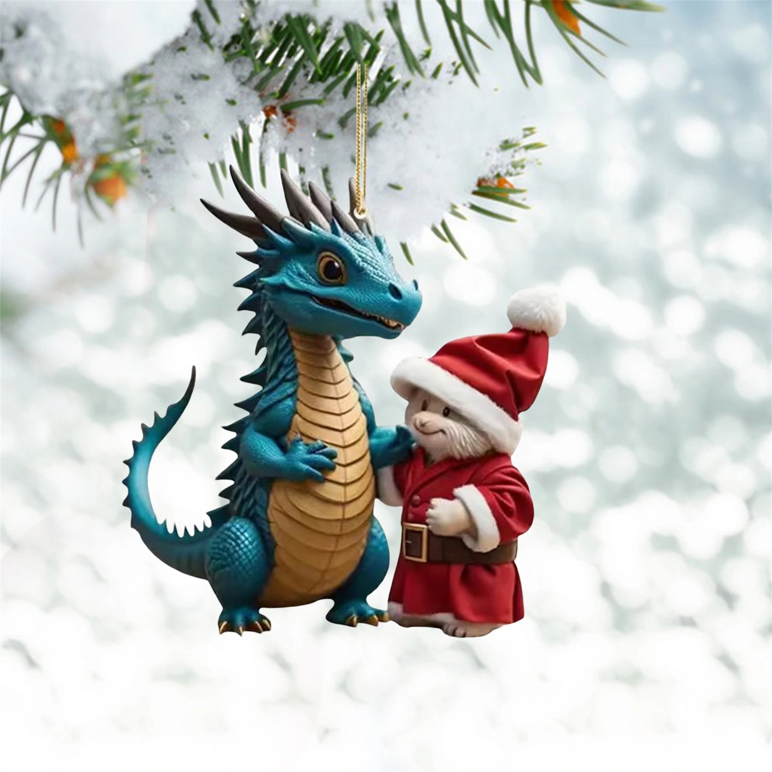 Christmas Dinosaur Ornaments Hanging Acrylic Tree Pendant Decorations 