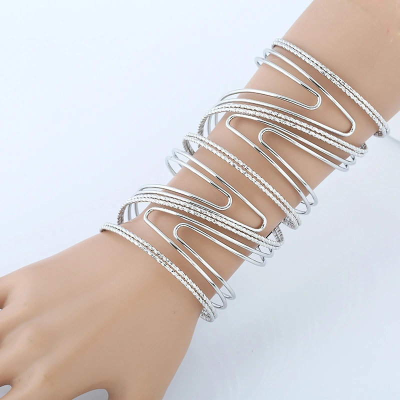 Simple Metal Cross Long Pattern Bracelet