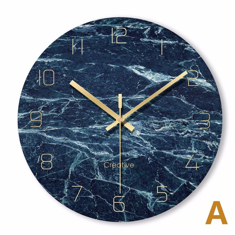 Nordic Glass Three-dimensional Modern Pocket Watch Home Hanging Decoration Marble Clock Simple